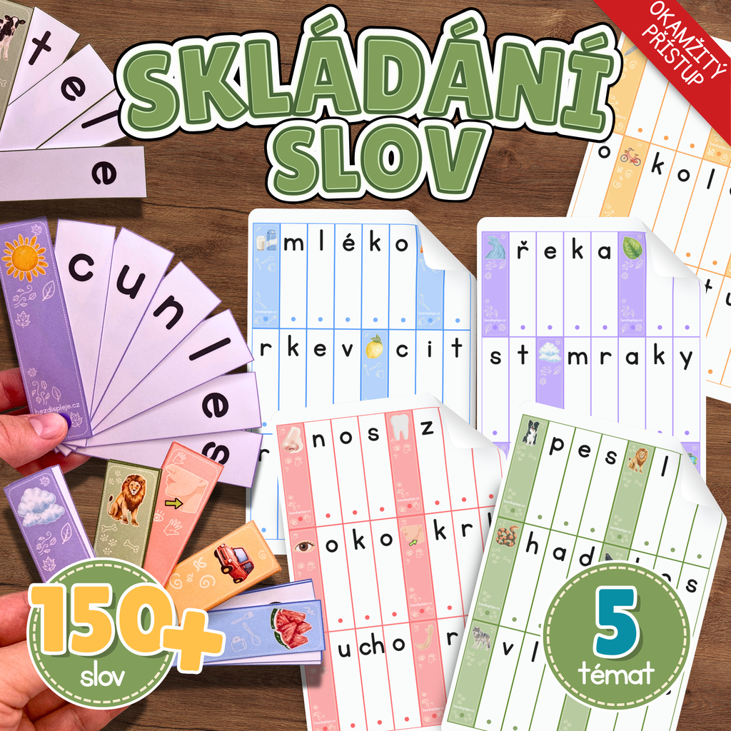 Skládání slov - kartičky